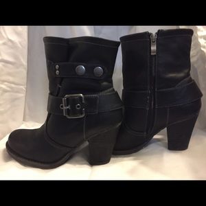 Black high heel boots